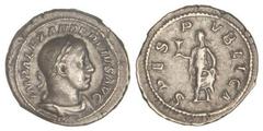 ROMAN COINS: ROMAN EMPIRE Denario. Acuñada el 231-235 d.C. ALEJANDRO SEVERO. Anv.: IMP. ALEXANDER PIVS AVG. Busto laureado a derecha. Rev.: SPES PVBLICA. Esperanza en marcha a izquierda. 3,55 grs. AR.