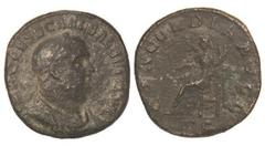 ROMAN COINS: ROMAN EMPIRE Sestercio. Acuñada el 238 d.C. BALBINO. Anv.: IMP. CAES. D. CAEL. BALBINVS AVG. Busto laureado a derecha. Rev.: CONCORDIA AVGG. S. C. Concordia sentada a izquierda. 16,27 grs