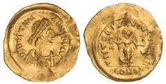 BYZANTINE COINS Tremisis. JUSTINIANO I (527-565 d.C.). CONSTANTINOPLA. Anv.: D. N. IVSTINIANVS P. P. AV¶. Busto diademado a derecha. Rev.: VICTORIA AVGVSTORVM. En exergo: CONOB. Victoria en pie a dere