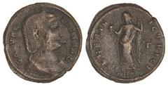 ROMAN COINS: ROMAN EMPIRE Follis. Acuñada el 309-310 d.C. GALERIA VALERIA. ANTIOQUÍA. Anv.: GAL. VALERIA AVG. Busto con diadema a derecha. Rev.: VENERI VICTRICI. En exergo: ANT. Venus en pie a izquier