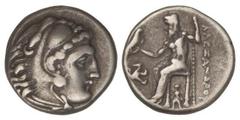 GREEK COINS Dracma. 336-323 a.C. ALEJANDRO MAGNO. INCIERTA. URBES DE MACEDONIA, TRACIA y TESALIA. Anv.: Cabeza de Hércules con piel de león a derecha. Rev.: Zeus entronizado a derecha, detrás leyenda,