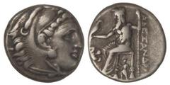 GREEK COINS Dracma. 336-323 a.C. ALEJANDRO MAGNO. INCIERTAS DE MACEDONIA, TRACIA y TESALIA. Anv.: Cabeza de Hércules con piel de león a derecha. Rev.: Zeus entronizado a izquierda, detrás leyenda, del