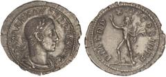 ROMAN COINS: ROMAN EMPIRE Denario. Acuñada el 234 d.C. ALEJANDRO SEVERO. Anv.: IMP. ALEXANDER PIVS AVG. Busto laureado a derecha. Rev.: P. M. TR. P. XIII COS. III P. P. Sol en marcha a izquierda con l