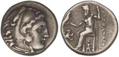 GREEK COINS Dracma. 336-323 a.C. ALEJANDRO MAGNO. INCIERTA. URBES DE MACEDONIA, TRACIA y TESALIA. Anv.: Cabeza de Hércules con piel de león a derecha. Rev.: Zeus entronizado a derecha, detrás leyenda,