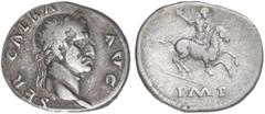 ROMAN COINS: ROMAN EMPIRE Denario. Acuñada el 68-69 d.C. GALBA. Anv.: SER. GALBA AVG. Cabeza laureada a derecha. Rev.: IMP. Galba a caballo a derecha. 3,34 grs. AR. C-93. MBC.
