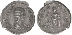 ROMAN COINS: ROMAN EMPIRE Denario. Acuñada el 202-212 d.C. PLAUTILLA. Anv.: PLAUTILLA AVGVSTA. Busto a derecha. Rev.: VENVS VICTRIX. Venus en pie a izquierda con palma y manzana, a sus pies Cupido. 3,