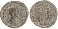 ROMAN COINS: ROMAN EMPIRE Antoniniano. Acuñada el 270-275 d.C. SEVERINA. Rev.: PROVIDEN. DEOR. Fe y Sol en pie afrontados. 4,14 grs. AE. C-12. MBC+.