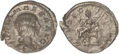 ROMAN COINS: ROMAN EMPIRE Denario. Acuñada el 223 d.C. JULIA MAESA. Anv.: IVLIA MAESA AVG. Busto a derecha. Rev.: PVDICITIA. Pudibundez sentada a izquierda. 2,55 grs. AR. C-36. MBC+/MBC.