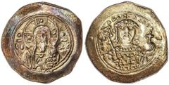 BYZANTINE COINS Byzantine Coins Histamenon Nomisma. (1071-1078 d.C.). MIGUEL VII. CONSTANTINOPLA. Anv.: Busto de Cristo de frente , a los lados IC - XC y dos globulos. Rev.: + MIXACA RACIA (_). Busto 