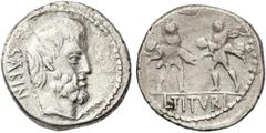 ROMAN COINS: ROMAN REPUBLIC ROMAN COINS: ROMAN REPUBLIC Roman Coins Denario. 89 a.C. TITURIA-2. L. Titurius L. f Sabinus. Anv.: Cabeza del rey Tatius a derecha, delante una palma, detrás SABIN. Rev.: 
