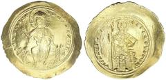 BYZANTINE COINS BYZANTINE COINS Byzantine Coins Histamenon Nomisma. (1057-1059 d.C). ISAAC I COMENO. CONSTANTINOPLA. Anv.: Cristo entronizado de frente. Rev.: +ICAAKIOC RACIAEVC. Isaac I en pie de fre