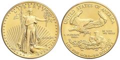 WORLD COINS: UNITED STATES WORLD COINS: UNITED STATES World Coins 50 Dólares. 1990. 33,96 grs. AU. Fecha en números romanos. Saint-Gaudens. (Levísimo golpecito en reverso). Fr-B1; KM-219. SC.