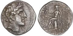 GREEK COINS Ancient Greece Dracma. 150-145 a.C. ALEJANDRO I. REINO SELEUCIDA. Anv.: Cabeza diademada a derecha. Rev.: Apolo desnudo, sentado sobre ónfalos a izquierda, alrededor leyenda. 3,91 grs. AR.