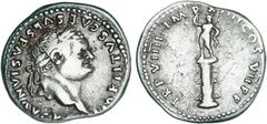 ROMAN COINS: ROMAN EMPIRE Roman Coins - Empire Denario. Acuñada el 79 d.C. TITO. Anv.: IMP. TITVS CAES. VESPASIAN. AVG. P. M. Cabeza laureada a derecha. Rev.: TR. P. VIIII. IMP. XIIII. COS. VII. P. P.