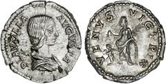 ROMAN COINS: ROMAN EMPIRE Roman Coins - Empire Denario. Acuñada el 202-212 d.C. PLAUTILLA. Anv.: PLAVTILLA AVGVSTA. Busto drapeado a derecha. Rev.: VENVS VICTRIX. Venus a izquierda, cupido delante. 3,
