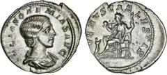 ROMAN COINS: ROMAN EMPIRE Roman Coins - Empire Denario. Acuñada el 222 d.C. JULIA SOAEMIAS. Anv.: IVLIA SOAEMIAS AVG. Busto a derecha. Rev.: VENVS CAELESTIS. Venus sentada a izquierda. 3,10 grs. AR. E
