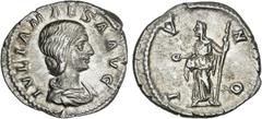 ROMAN COINS: ROMAN EMPIRE Roman Coins - Empire Denario. Acuñada el 223 d.C. JULIA MAESA. Anv.: IVLIA MAESA AVG. Busto a derecha. Rev.: IVNO. Juno velada en pie a izquierda. 3,03 grs. AR. C-16; RIC-254