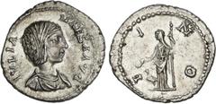 ROMAN COINS: ROMAN EMPIRE Roman Coins - Empire Denario. Acuñada el 223 d.C. JULIA MAESA. ANTIOQUIA. Anv.: IVLIA MAESA AVG. Busto a derecha. Rev.: IVNO. Juno velada en pie a izquierda. 2,99 grs. AR. C-