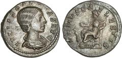 ROMAN COINS: ROMAN EMPIRE Roman Coins Denario. Acuñada el 222 d.C. JULIA SOAEMIAS. Anv.: IVLIA SOAEMIAS AVG. Busto de Julia Soaemias a derecha. Rev.: VENVS CAELESTIS. Venus sentada a izquierda. 3,20 g