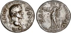 ROMAN COINS: ROMAN EMPIRE Roman Empire Denario. Acuñada el 68-69 d.C. GALBA. TARRACO. Anv.: GALBA IMPERATOR. Cabeza laureada de Galba a derecha, debajo globo. Rev.: DIVA AVGVSTA. Livia en pie a izquie