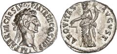 ROMAN COINS: ROMAN EMPIRE Roman Empire Denario. Acuñada el 97 d.C. NERVA. Anv.: IMP. NERVA CAES. AVG. P. M. TR. P. II. COS. III. P. P. Cabeza laureada a derecha. Rev.: AEQVITAS AVGVST. Equidad a izqui