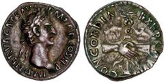 ROMAN COINS: ROMAN EMPIRE Roman Empire Denario. Acuñada el 96 d.C. NERVA. Anv.: IMP. NERVA CAES. AVG. P. M. TR. P. COS. II. P. P. Cabeza laureada a derecha. Rev.: CONCORDIA EXERCITVVM. Dos manos entre
