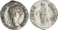 ROMAN COINS: ROMAN EMPIRE Roman Empire Denario. Acuñada el 97-98 d.C. NERVA. Anv.: IMP. NERVA CAES. AVG. GERM. P. M. TR. P. II. Cabeza laureada a derecha. Rev.: IMP. II. COS. IIII. P. P. Libertad a iz