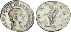 ROMAN COINS: ROMAN EMPIRE Roman Empire Denario. Acuñada el 220 d.C. AQUILIA SEVERA. Anv.: IVLIA AQVILIA SEVERA AVG. Busto a derecha. Rev.: CONCORDIA. Concordia en pie a izquierda. 3,04 grs. Bonita y m