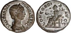 ROMAN COINS: ROMAN EMPIRE Roman Coins Denario. Acuñada el 222-235 d.C. ORBIANA. ESCASA. Anv.: SALL. BARBIA ORBIANA AVG. Busto diademado a derecha. Rev.: CONCORDIA AVGG. Concordia sentada a izquierda. 