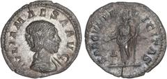 ROMAN COINS: ROMAN EMPIRE Roman Coins Denario. Acuñada el 223 d.C. JULIA MAESA. Anv.: IVLIA MAESA AVG. Busto a derecha. Rev.: SAECVLI FELICITAS. Felicidad en pie a izquierda con pátera y caduceo, a su