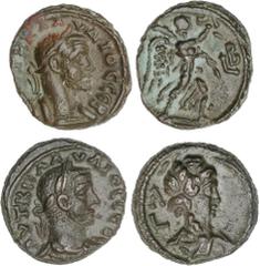 ROMAN COINS: ROMAN EMPIRE ROMAN COINS: ROMAN EMPIRE Roman Coins Lote 2 monedas Tetradracma. Acuñada el 268-270 d.C. CLAUDIO II GÓTICO. ALEJANDRÍA. Rev.: Una Nike avanzando a derecha, delante LB; la ot