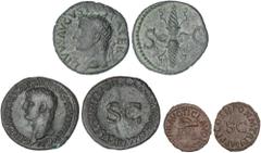 ROMAN COINS: ROMAN EMPIRE ROMAN COINS: ROMAN EMPIRE Roman Coins Lote 3 monedas Dupondio, As y Cuadrante. Acuñada el 14-42 d.C. AUGUSTO, GERMÁNICO y CLAUDIO. A EXAMINAR. AE. Incluye: Dupondio de August