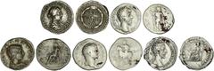ROMAN COINS: ROMAN EMPIRE ROMAN COINS: ROMAN EMPIRE Roman Empire Lote 5 monedas Denario. Acuñadas el 73-223 d.C. CÓMODO, DOMICIANO, JULIA MAESA, LUCILA y LUCIO VERO. AR. Contiene Cómodo C-854b, Domici