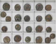 ROMAN COINS: ROMAN EMPIRE ROMAN COINS: ROMAN EMPIRE Roman Coins Lote 22 monedas As, Dupondio, Sestercio. Acuñadas el 138-161 d.C. ANTONINO PÍO. AE. A EXAMINAR. RC a BC+.