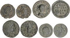ROMAN COINS: ROMAN EMPIRE ROMAN COINS: ROMAN EMPIRE Roman Empire Lots Lote 4 monedas Follis, Follis 19 mm (2) y Fracción de Follis. Acuñadas el 312-340 d.C. CONSTANTINO I, ELENA, TEODORA y CRISPO. AE.