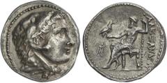 GREEK COINS Ancient Greece Tetradracma. Finales siglo III a.C. IMITACIONES DE ALEJANDRO MAGNO. Anv.: Cabeza de Hércules con piel de león a derecha. Rev.: Zeus entronizado a izquierda, delante tripode,