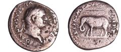ROMAN COINS Titus - Denier (80, Rome) - Eléphant A/ IMP TITVS CAES VESPASIAN AVG P M. Tête laurée à droite. R/ TR P IX IMP XV COS VIII P P. Eléphant à gauche. TB C.303 (2f)-RCV.2512 ($544) Ar ; 3.04 g
