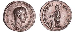 ROMAN COINS Alexandre Sévère - Denier (227, Rome) A/ IMP C M AVR SEV ALEXAND AVG Buste drapé et lauré à droite. R/ P M TR P VI COS II PP. Alexandre lauré, debout à gauche, sacrifiant près d'un trépied