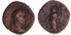 ROMAN COINS Trajan Dèce - Sesterce (249, Rome) - La Libéralité A/ IMP C M Q TRAIANVS DECIVS AVG Buste lauré et drapé à droite. R/ LIBERALITAS - SC. La Libéralité debout à gauche, tenant une tessère et