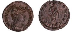 ROMAN COINS Théodora - Nummus (330, Trèves) A/ FL MAX THEODORAE AVG Buste lauré à droite. R/ PIETAS ROMANA // TRP La Piété debout de face, regardant à droite, tenant un enfant dans les bras. SPL C.3 (