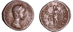 ROMAN COINS Julia Mamée - Denier (228, Rome) - La Félicité A/ IVLIA MAMAEA AVG Buste diadémé à droite. R/ FELICITAS PVBLICA. La Félicité à gauche, les jambes croisées, appuyée à une colonne et tenant 