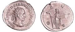 ROMAN COINS Trajan Dèce - Antoninien (250-1, Rome) - La Dacie A/ IMP C M Q TRAIANVS DECIVS AVG Buste radié et drapé à droite. R/ DACIA. La Dacie debout à gauche, tenant un bâton surmonté d'une tête d'