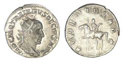 ROMAN COINS Trajan Dèce - Antoninien (249, Rome) A/ IMP C M Q TRAIANVS DECIVS AVG. Buste radié et drapé à droite. R/ ADVENTVS AVG. Trajan Dèce à cheval à gauche levant la main droite et tenant un scep