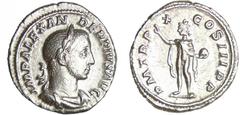 Alexandre Sévère - Denier (231, Rome) - Le Soleil A/ IMP ALEXANDER PIVS AVG Buste drapé et lauré à droite. R/ P M TR P X COS III P P. Le Soleil radié, debout à gauche, levant la main droite et tenant 