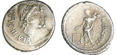 ROMAN REPUBLICAN COINS Cordia - Denier (46 av. J.-C.) A/ RVFVS III.VIR. Bustes accolés des Diocures à droite, coiffés du bonnet surmonté d'une étoile. R/ MN.CORDIVS. Vénus debout à gauche, tenant une 
