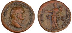 ROMAN IMPERIAL COINS Vespasien - As (71, Rome) - La Bonne Foi A/ IMP CAES VESPASIAN AVG COS VIII PP Buste lauré à droite. R/ FIDES PVBLICA SC. La Bonne Foi debout à gauche, tenant une patère et une co