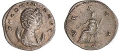ROMAN IMPERIAL COINS Salonine - Antoninien (257-259, Cologne) - Vesta A/ SALONINA AVG Buste diadémé et drapé sur un croissant. R/ VESTA. Vesta assise à gauche, tenant le palladium et un sceptre transv