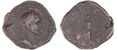 ROMAN COINS Trajan Dèce - Sesterce (249, Rome) - La Dacie A/ IMP C M Q TRAIANVS DECIVS AVG Buste lauré et drapé à droite. R/ DACIA - SC. La Dacie debout à gauche, tenant un bâton surmonté d'une tête d