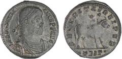ROMAN COINS Julien II le Philosophe - Double maiorina (363, Thessalonique) - Le bœuf Apis A/ D N FL CL IVLIANVS P F AVG Buste diadémé, drapé et cuirassé à droite. R/ SECVRITAS REIPVB // TES Γ Le bœuf 