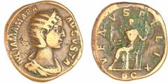 ROMAN COINS Julia Mamée - Sesterce (224, Rome) - Vénus A/ IVLIA MAMAEA AVGVSTA. Buste diadémé à droite. R/ VENVS FELIXI // SC. Vénus assise à gauche, tenant un sceptre et Cupidon. TTB C.69-RCV.8233 ($